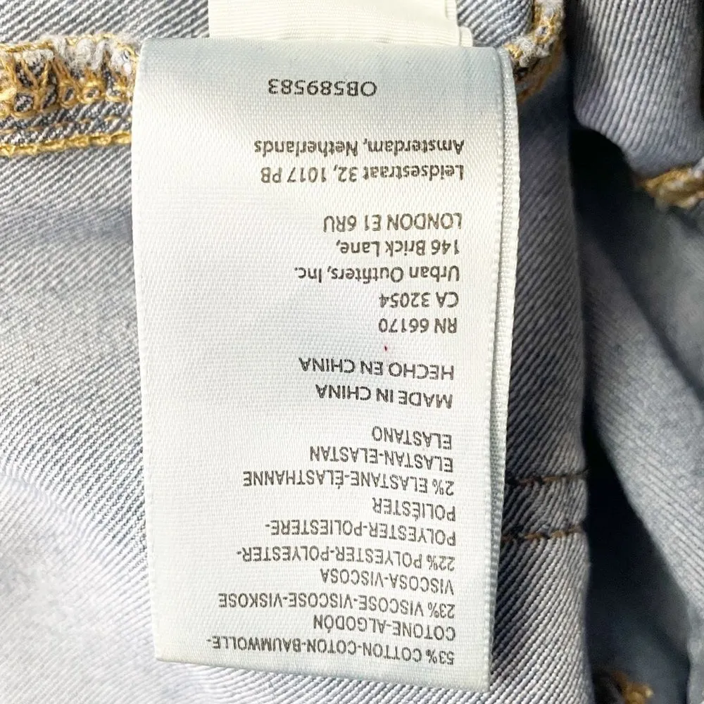 Free People Float On Super Flare Jeans Love Letters Medium Wash Wide Leg Size 26 - Image 11