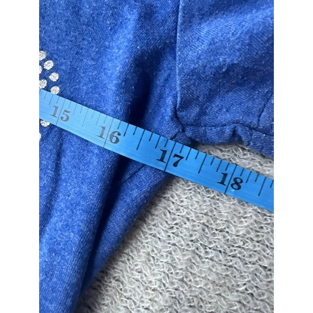 Disney Store Sparkly Blue Large Short Sleeve‎ Minnie & Mickey Love T-shirt - Image 4