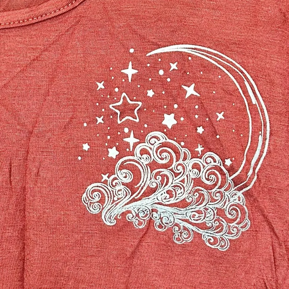 NWT Stunner Burgundy Red Wish Upon A Star Graphic Long Sleeve Top - Image 4