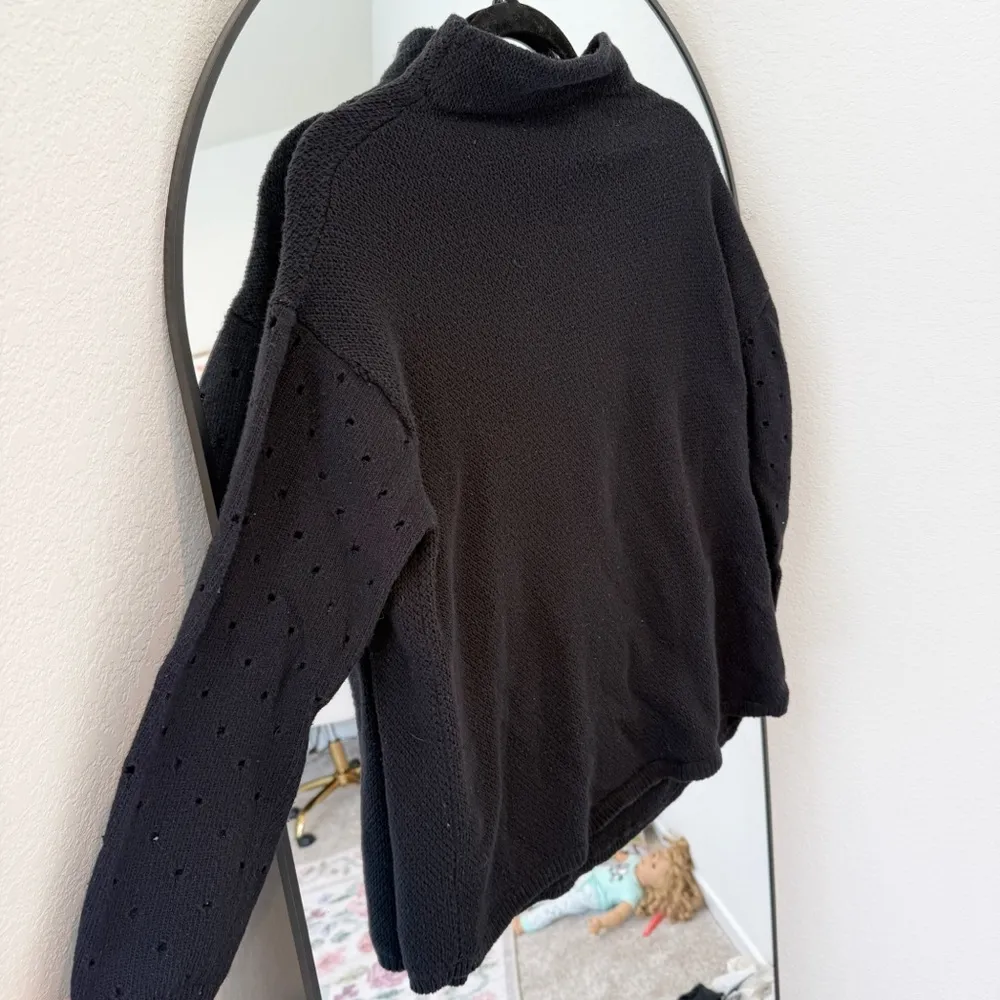Anthropologie Moth Eyelet Sweater Black - Image 2