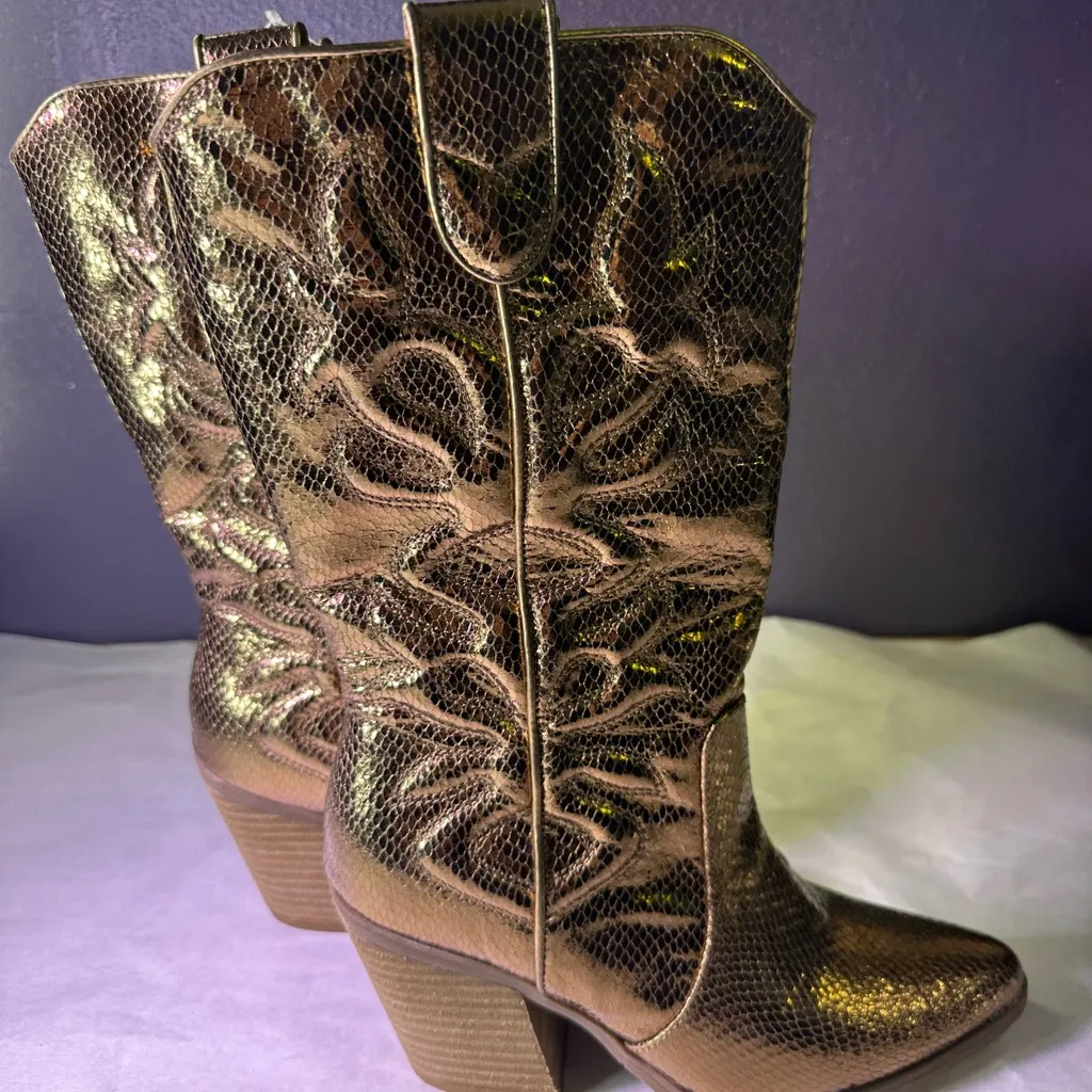 Michael Stars Metallic Heeled Boots - Image 2