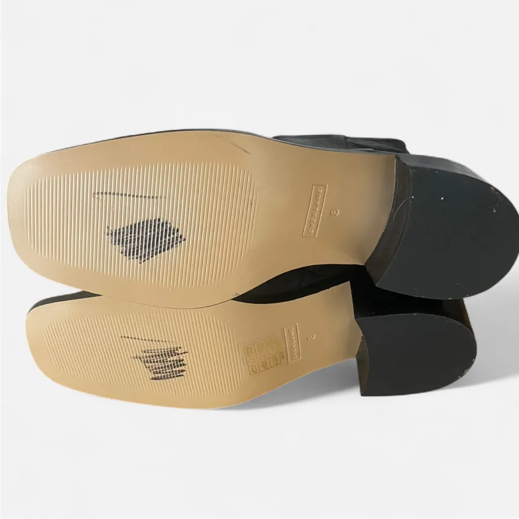 Everlane The City Boot in Black Leather Women's Side Zip Block Heel Ankle US 8 - Image 7