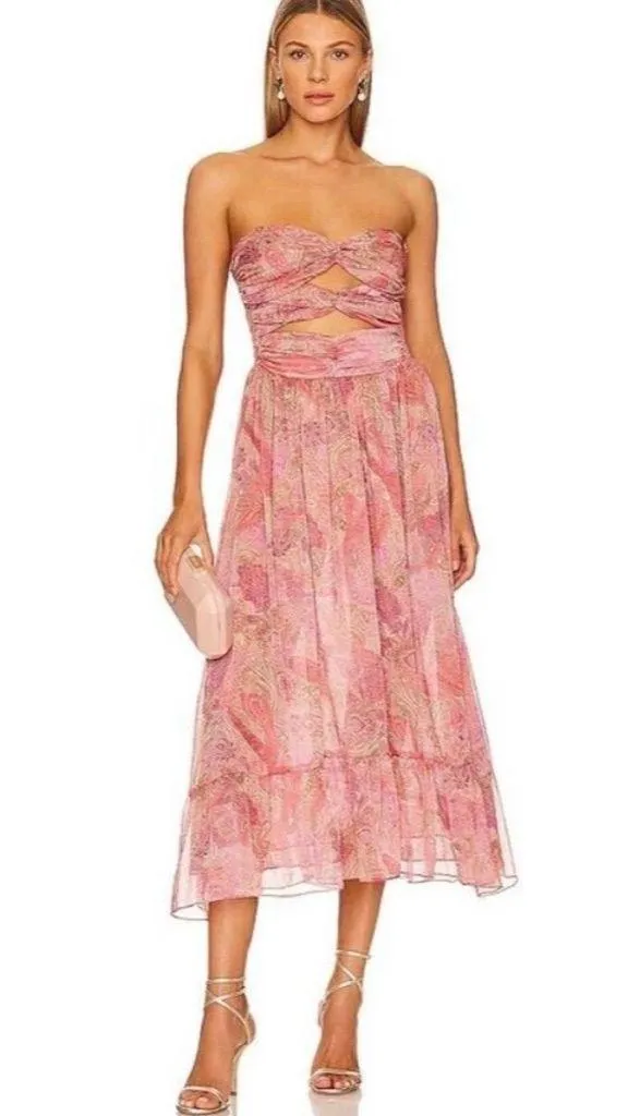 Misa Los Angeles Arianne Chiffon Maxi Cutout Dress in Muted Paisley - Image 2