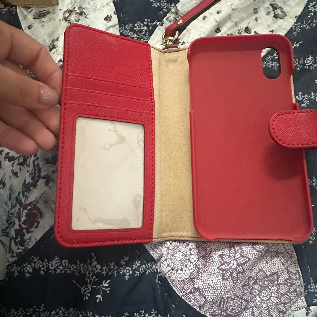 Michael Kors Red Wristlet Wallet phone holder - Image 5