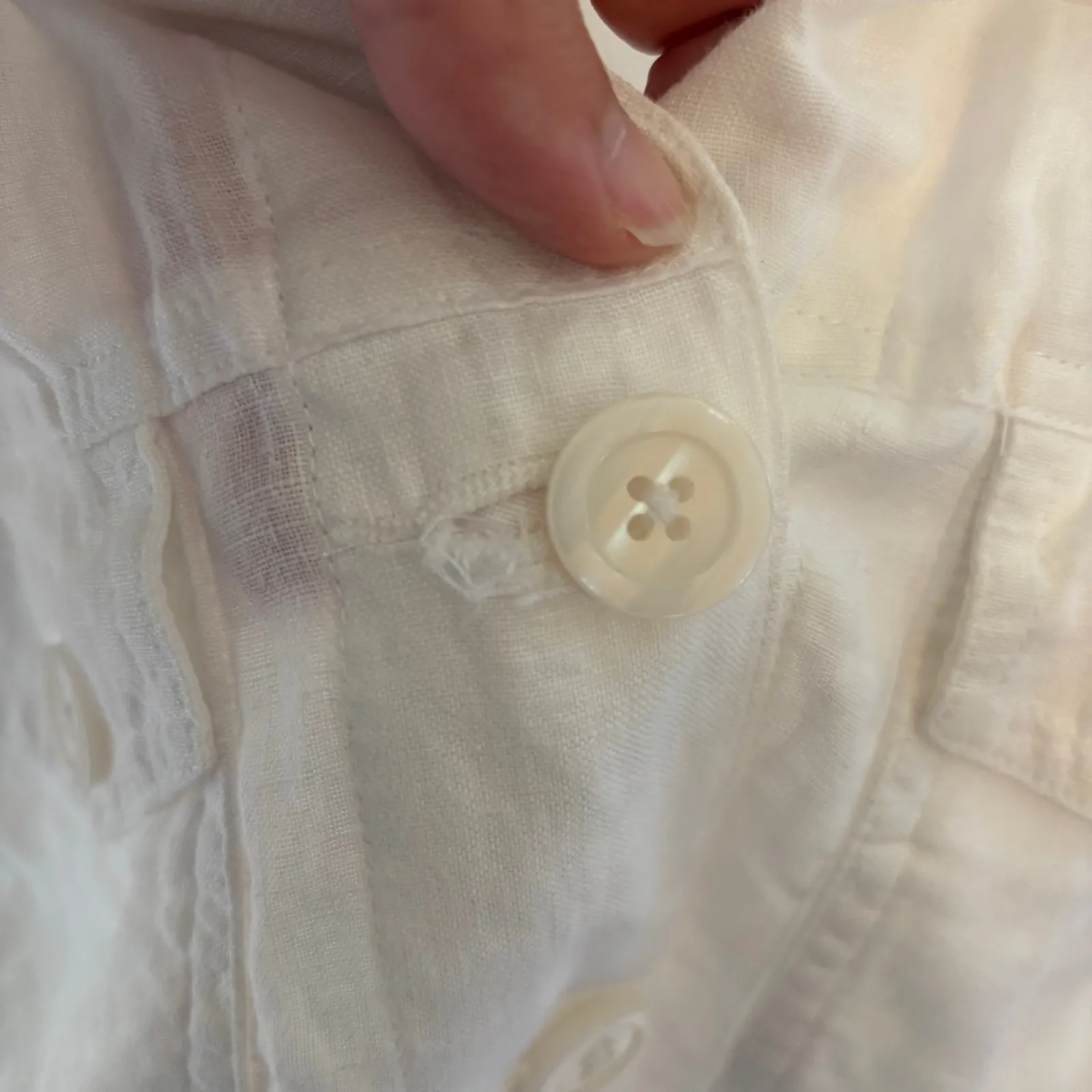 Linden Hill EUC Women's White Linen Jacket Size S - Image 3