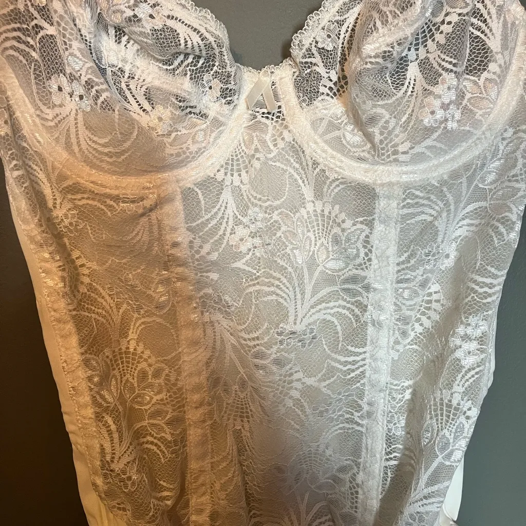 Waist Elimantor By Smoothie 34 C White Bodysuit Vintage Size undefined - Image 2