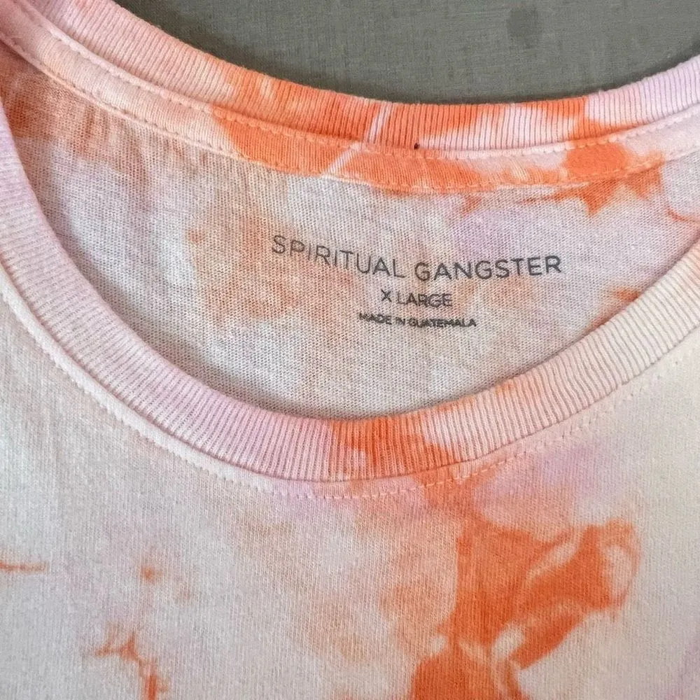 Spiritual Gangster white peach tie dye mini tank dress size xl - Image 9