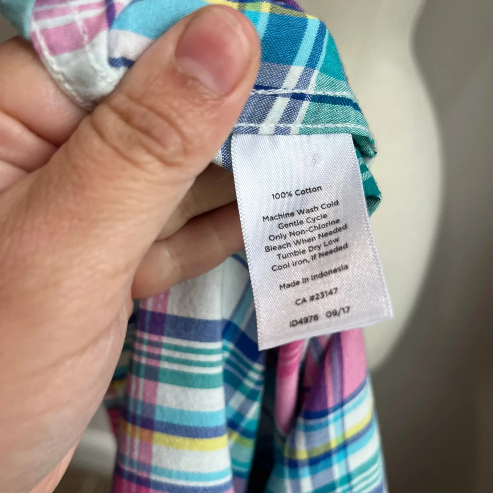 Talbots Plaid Preppy 100% Cotton Long Sleeve Button Down Blouse Sz M - Image 5