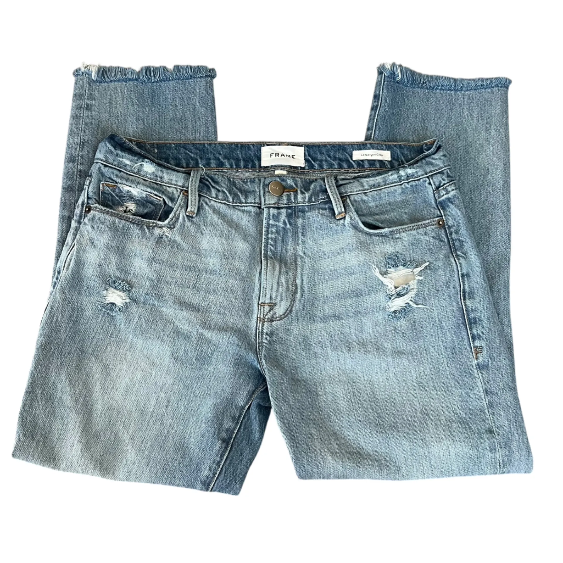 Frame Women’s Le Garcon Crop Midrise Jeans Clash Ligjt Wash Cropped Jeans 25 - Image 3