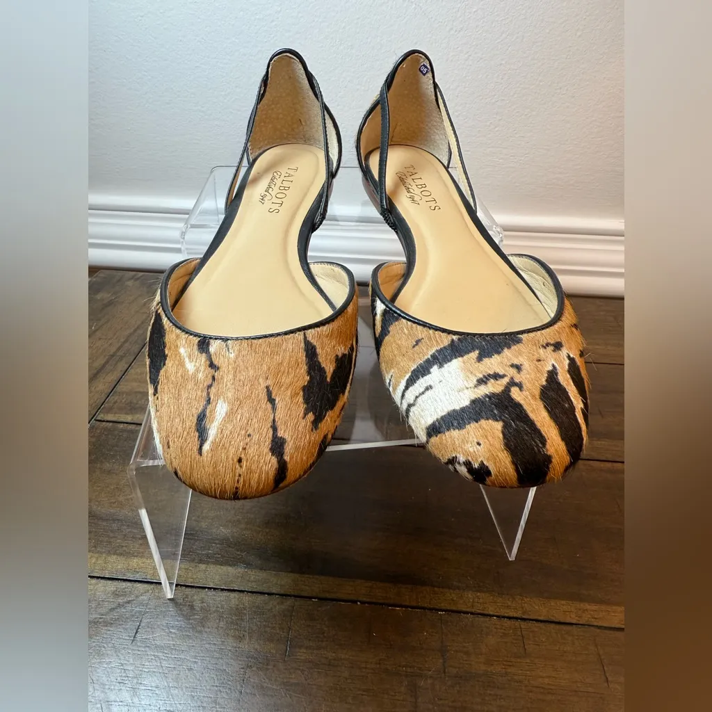 TALBOTS  Leonora Tiger Stripe Horse Hair Flats Size 6B - Image 5
