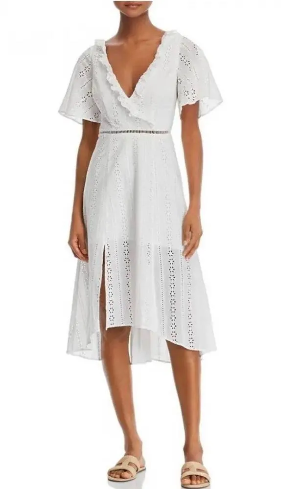 RTR FINDERS KEEPERS Sundays Dress White Embroidered Eyelet Cotton US XS - Image 2