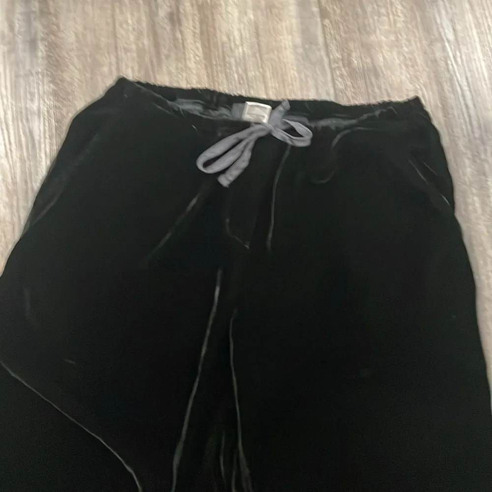 CP Shades Black Velvet Amal Straight Leg Pants medium - Image 3