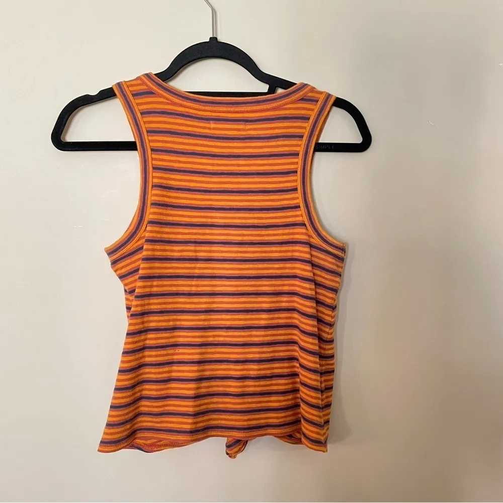 Audio Knot-Front Tank Top in Stripe - Image 10