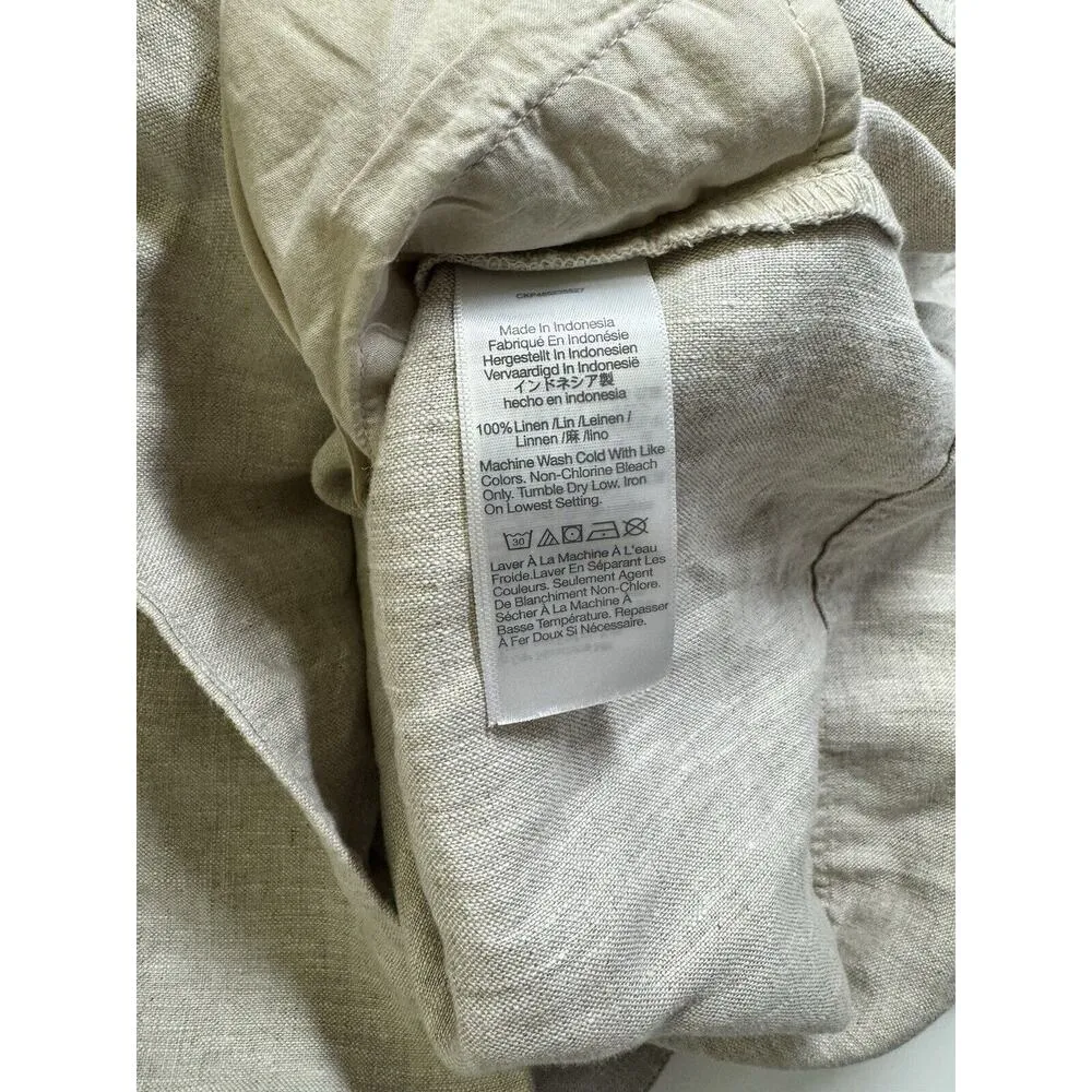 NWTlagenl Madewell V Neck 100% Linen Natural Undyed Mini Dress Women’s Size XS - Image 11