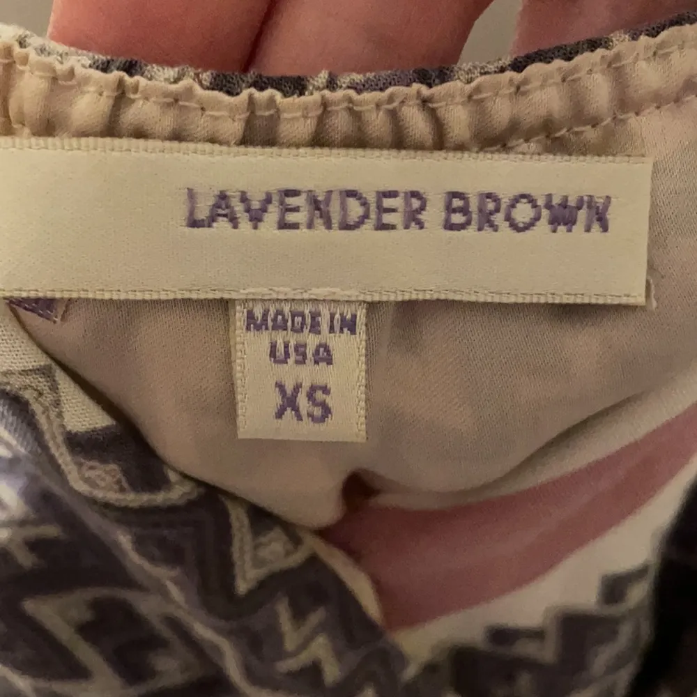 Lavender Brown Chevron Maxi Dress XS - Image 3