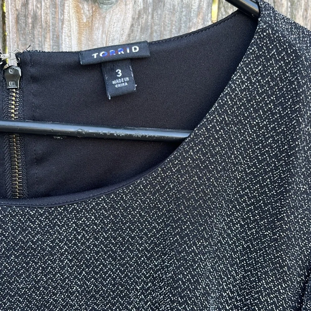 Torrid Black Silver Shimmer Knotted Dress Size 2X - Image 7