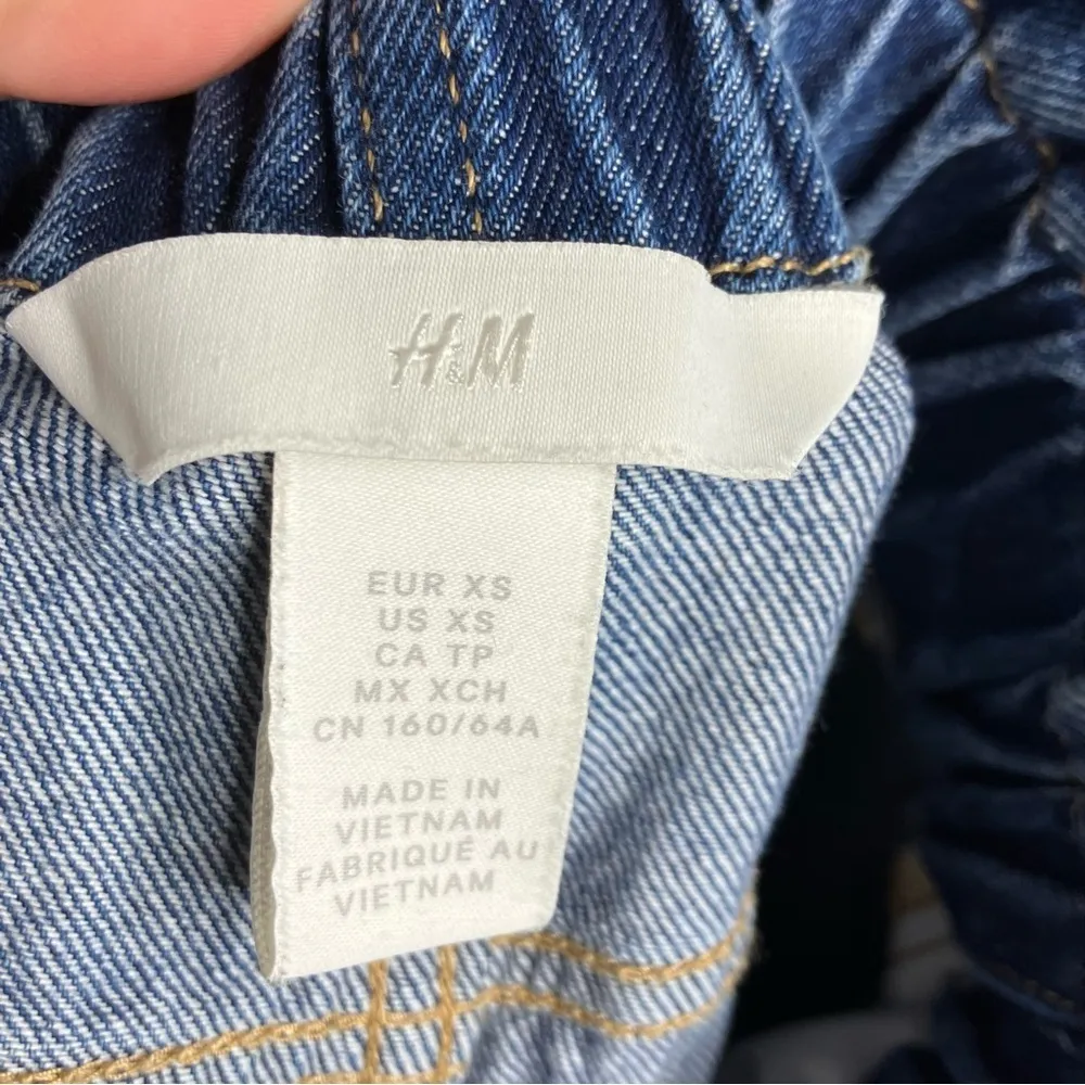 H&M paper bag denim shorts‎ high waist size XS - Image 6