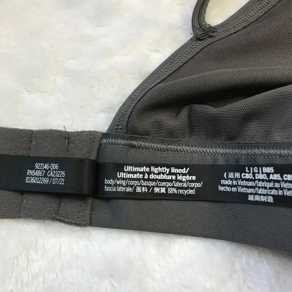 PINK Active by Victoria's Secret Pullover Sports Bra Women;s Large Unpadded Gray - Image 5