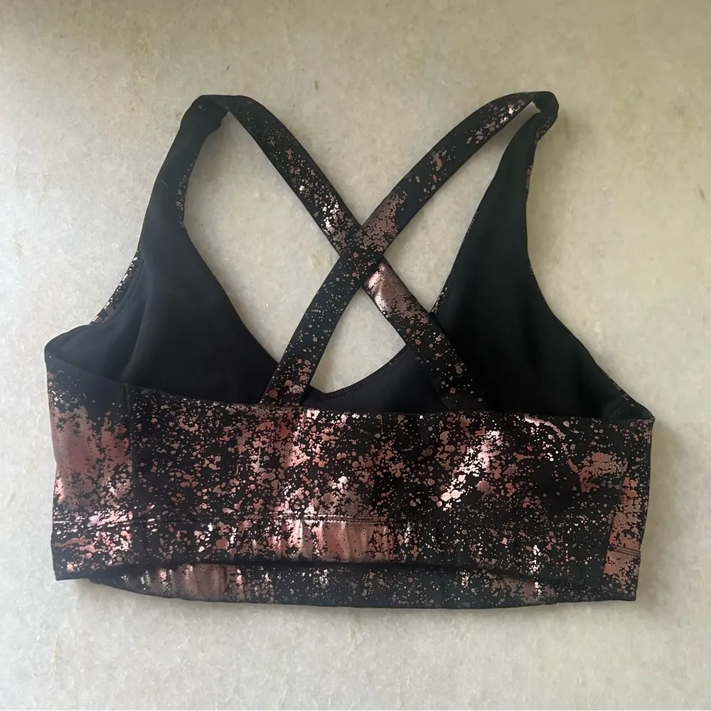 Art Foil Rose Gold Splatter Cross Back Bra sz XS - Image 5