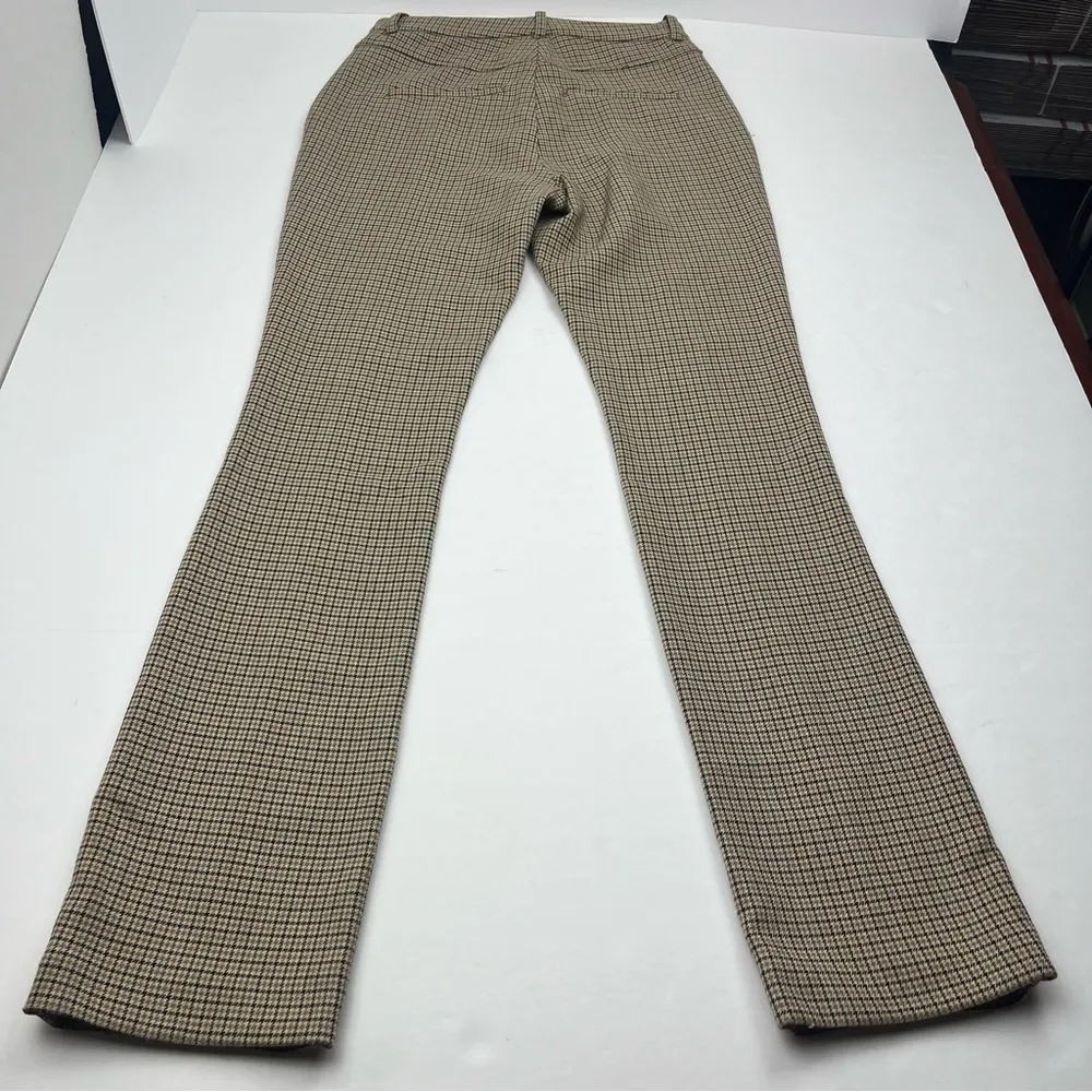 A.L.C. Edwin Split Hem Plaid Women Size 6 28 Waist Khaki Tan Pant High Waist NEW - Image 16