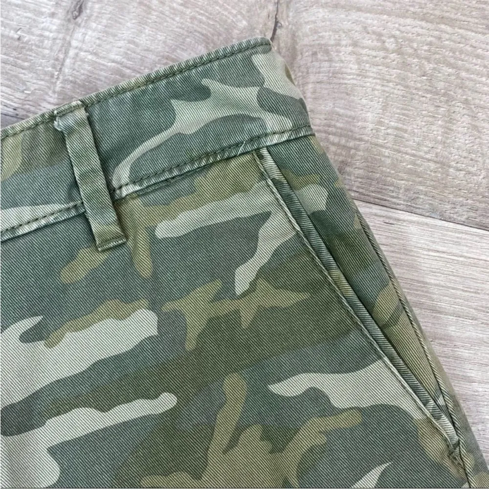 G.H.Bass Camouflage‎ Twill Pencil Skirt Green Size 0 Mini Cotton Chino - Image 3