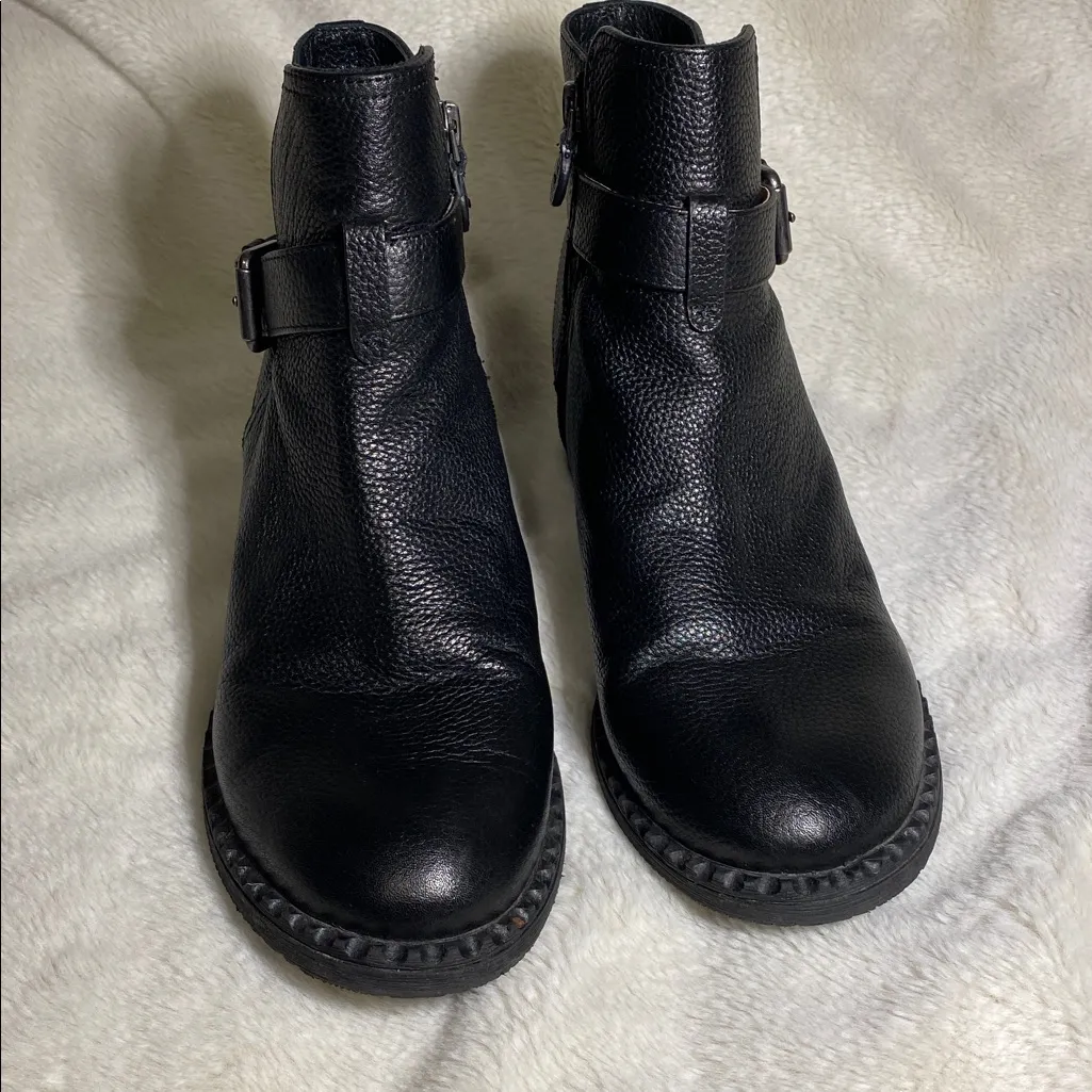 Gentle Souls Leighton Black Leather Moto Boots Ankle Zip Up 7.5 - Image 3