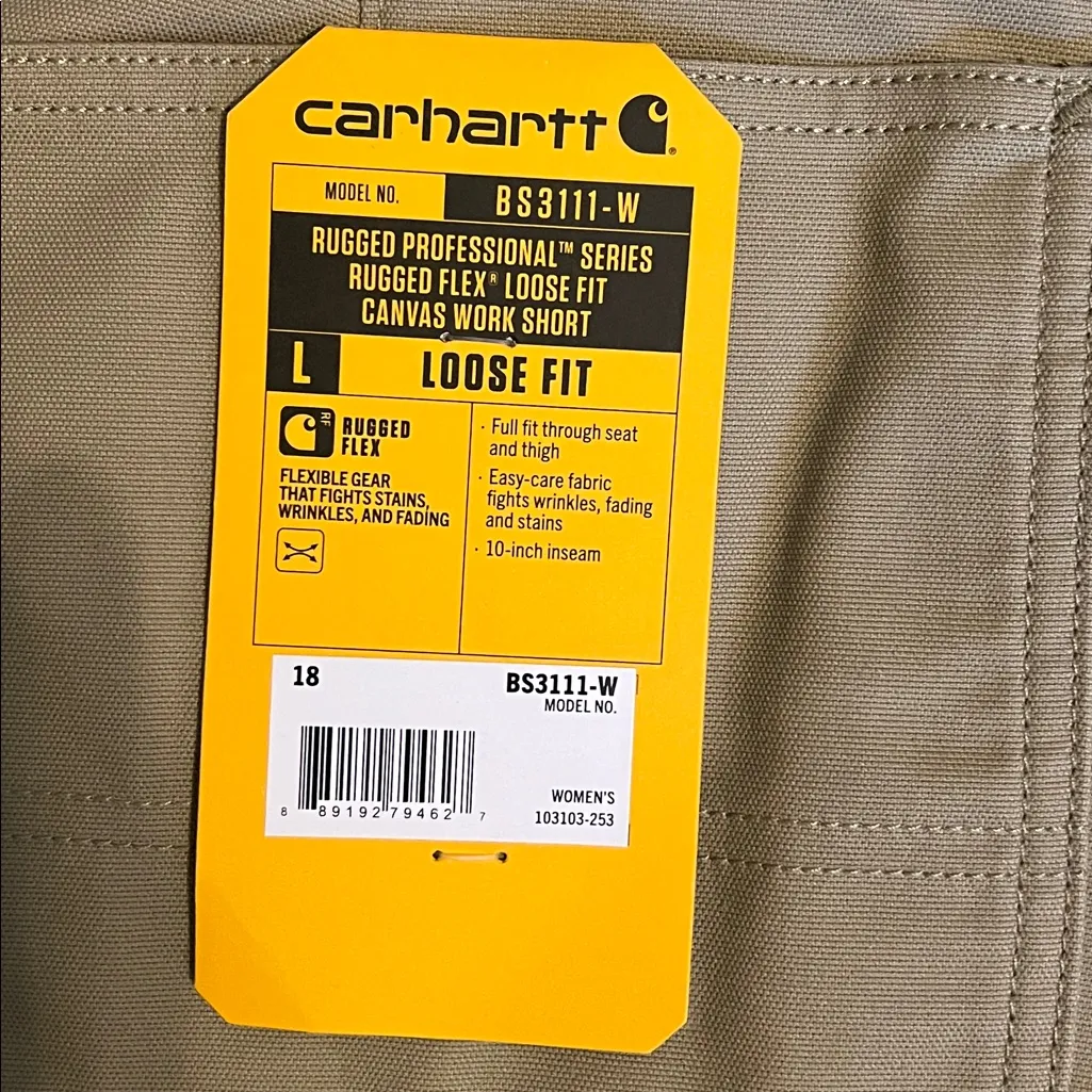 Carhartt Rugged Professional Series Rugged Flex Loose Fit Canvas Work Shorts NWT - Image 3
