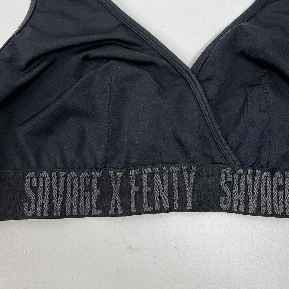 Savage X Fenty Women's Size L Forever Savage Bralette CG2 Black Unlined Pullover - Image 4