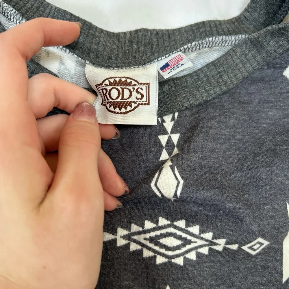 Women’s Aztec Patterned Sweater in Black and White Size L - Image 2