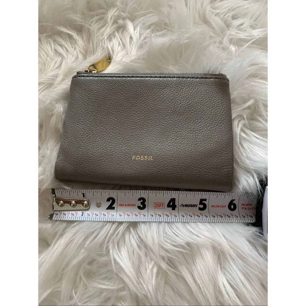 Fossil gray leather wallet small with multiple compartment - Image 8