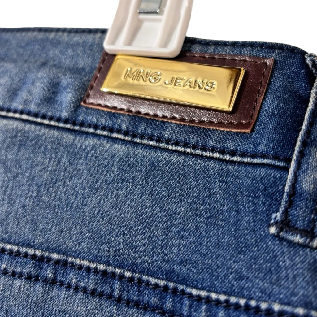 MNG Mango Zippy Skinny Casual Blue Denim Jeans 90s Style Women's NWT Size 10 - Image 12