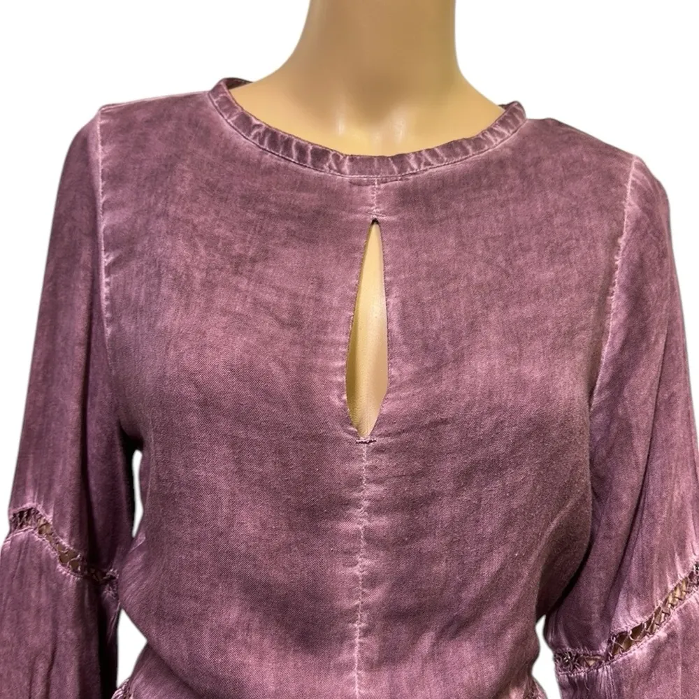 Sea Gypsies Forever Flounce Keyhole Burgundy 3 Quarter Slv Dress Juniors Large - Image 5