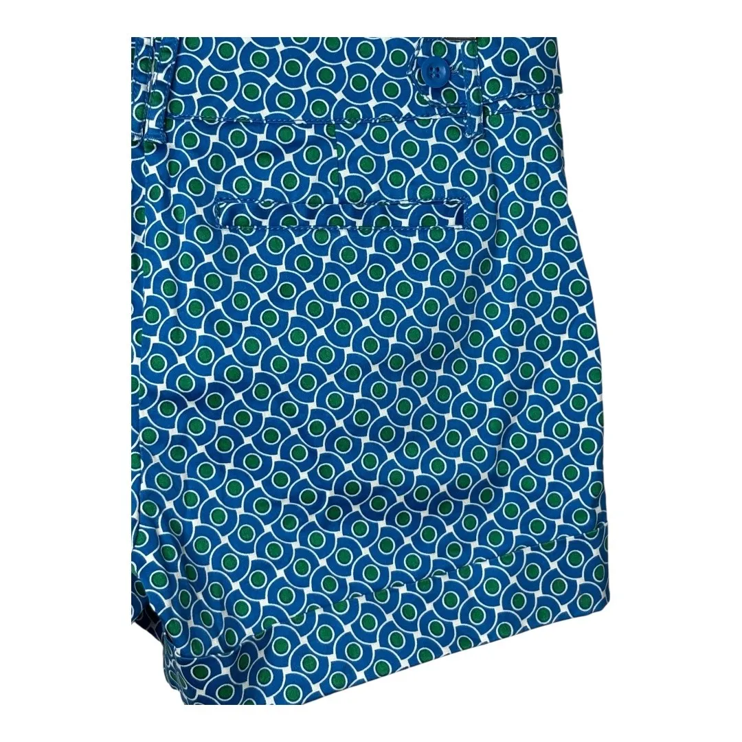 New York & Co Patterned Blue Shorts Geo Print Casual Preppy Cute Women Size‎ 8 - Image 4