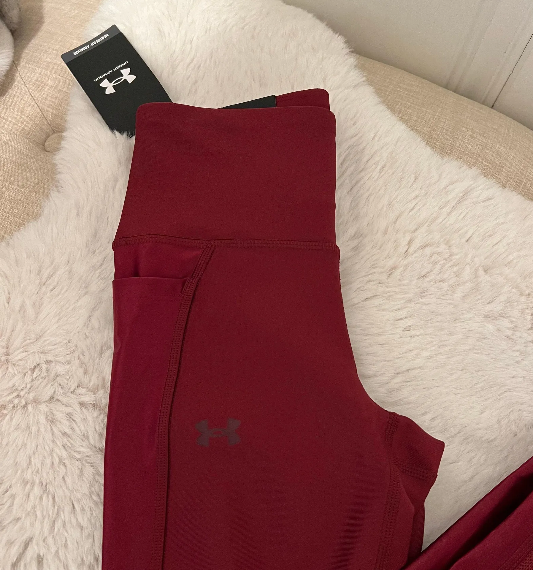 Red Compression High Rise Ankle Athletic Leggings XSmall NWT - Image 2