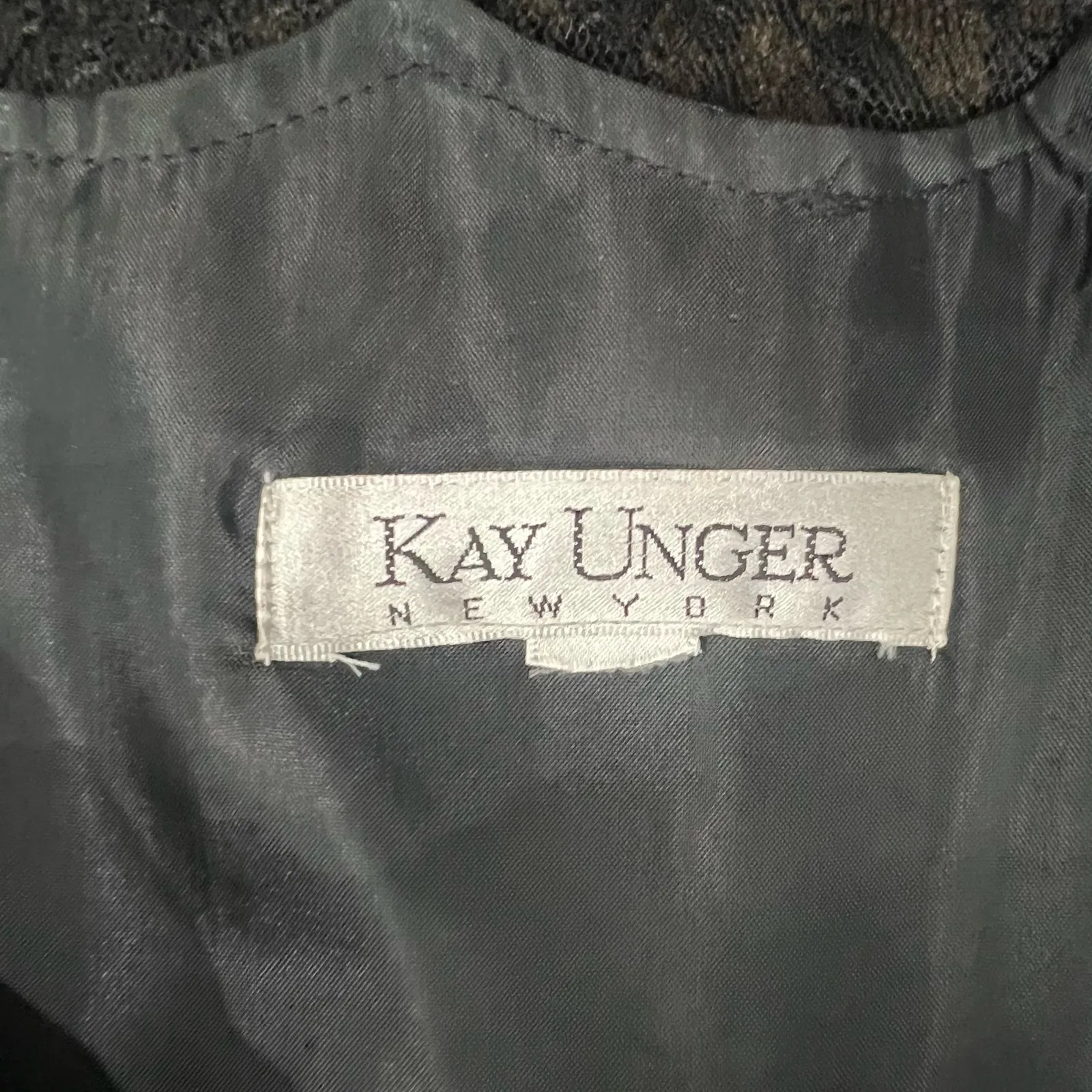 Kay Unger New York Black Pink Cap Sleeve Floral Lace Accent Mini Dress size L - Image 3