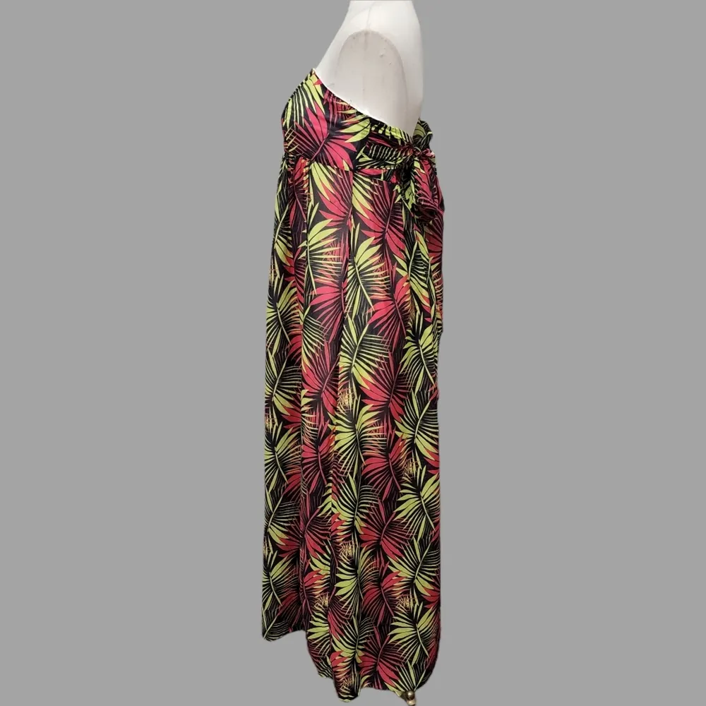 Milly Cabana tropical sheer strapless maxi dress cover-up size large - Image 4