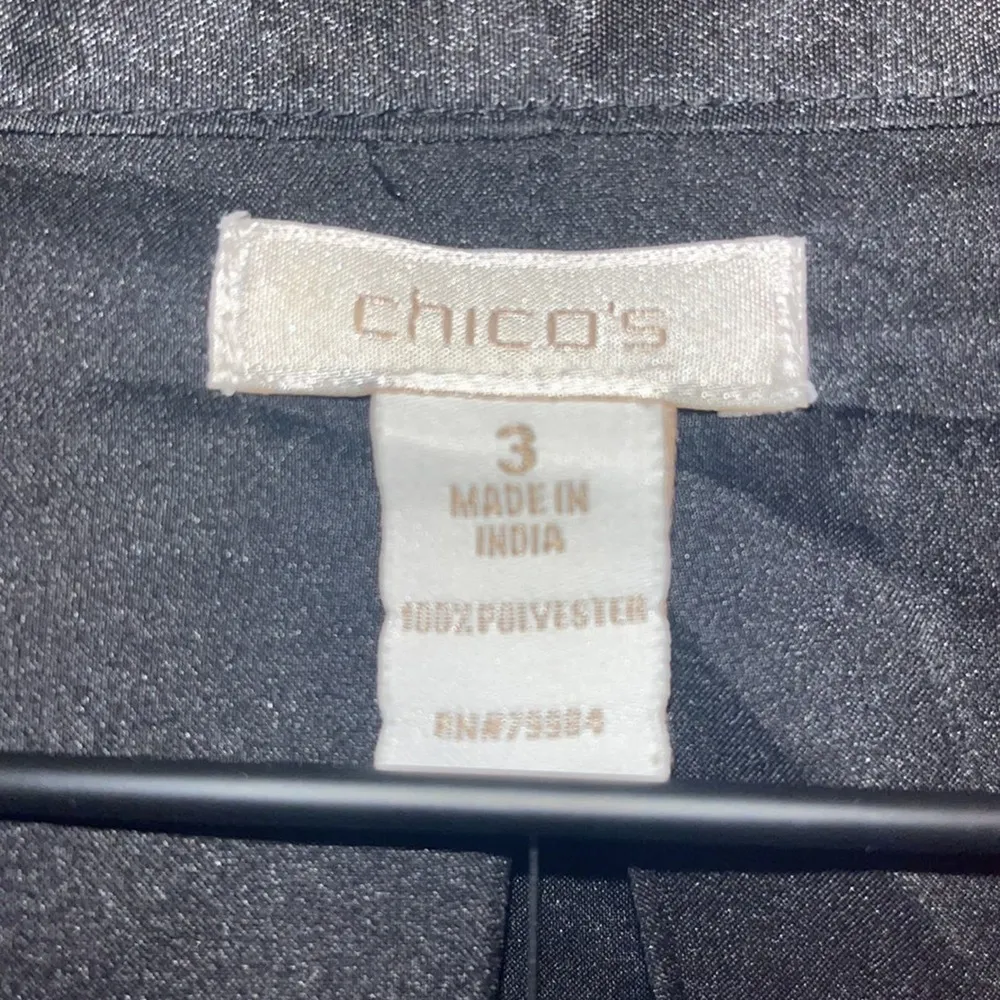 NWT Chico’s Beaded Embroidered Artisan Jacket XL Size 3 Black Cool Tones Artsy - Image 6