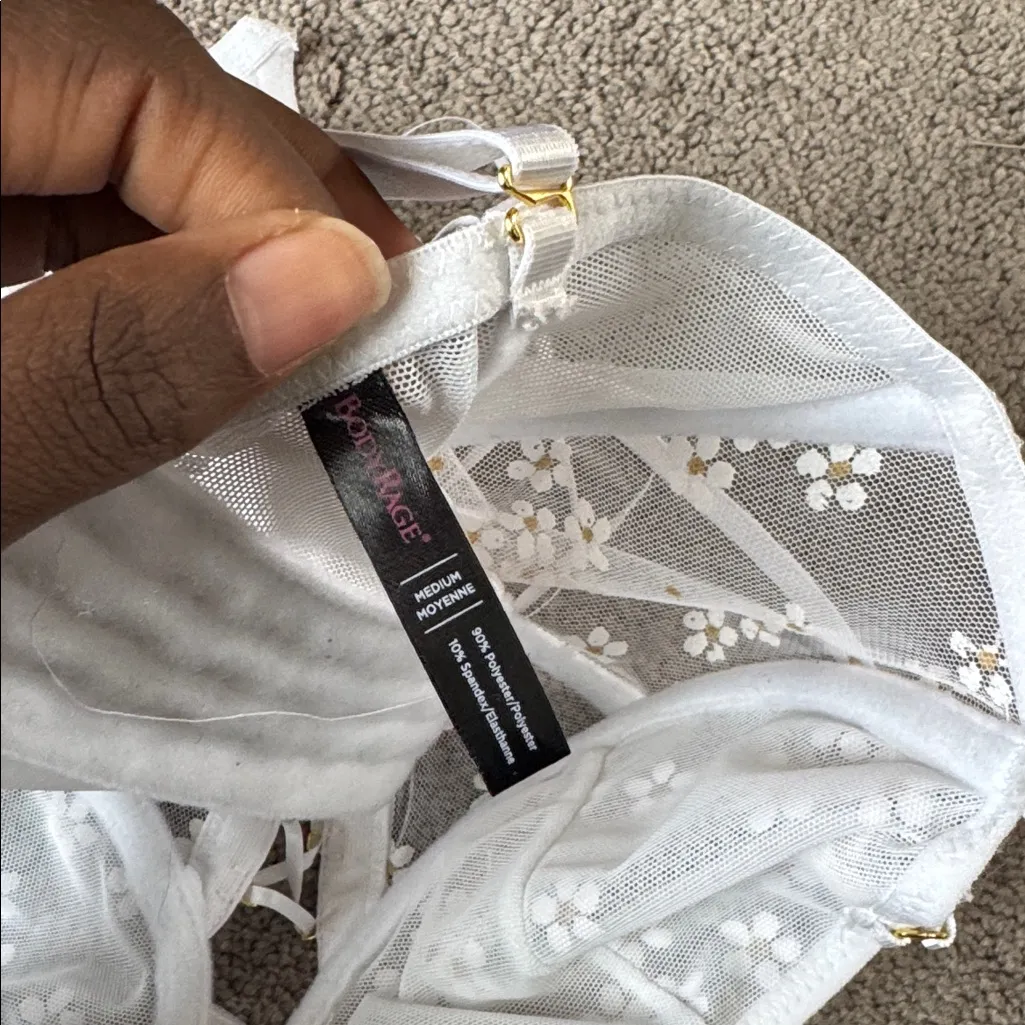 Body Rage White Floral Bustier Underwire Corset SIZE M Size M - Image 6