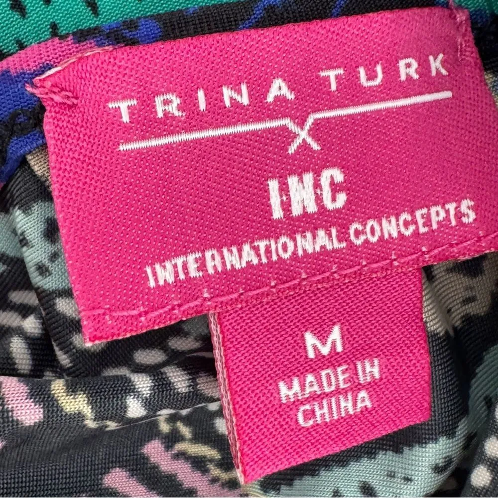 Trina Turk X INC Tribal Print Tassel Hem‎ Halter Dress Multicolor Medium - Image 9