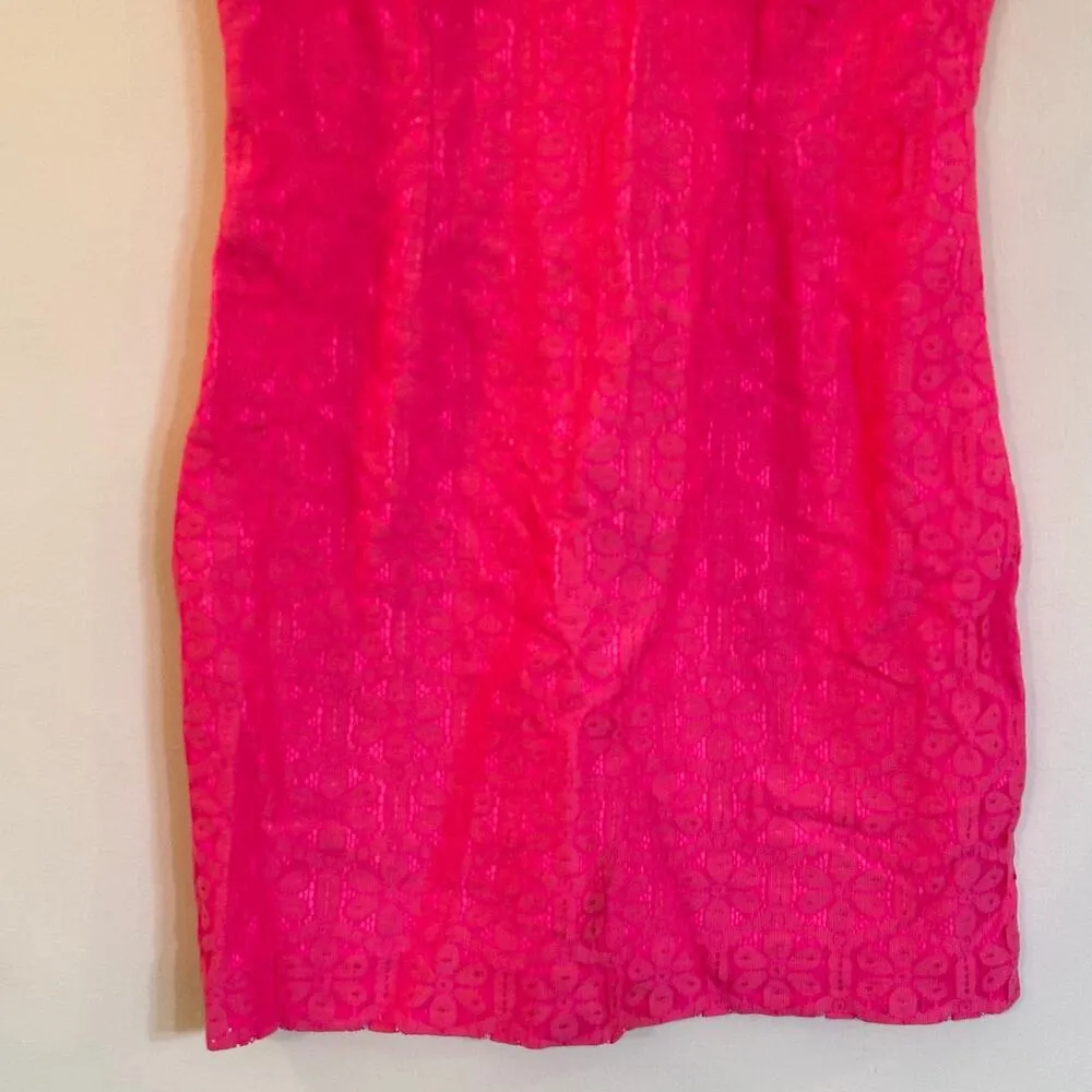 Lilly Pulitzer Lonnie Dress Fiesta Pink Daisy Lane Lace Lonnie Dress sz 2 Sheath - Image 4