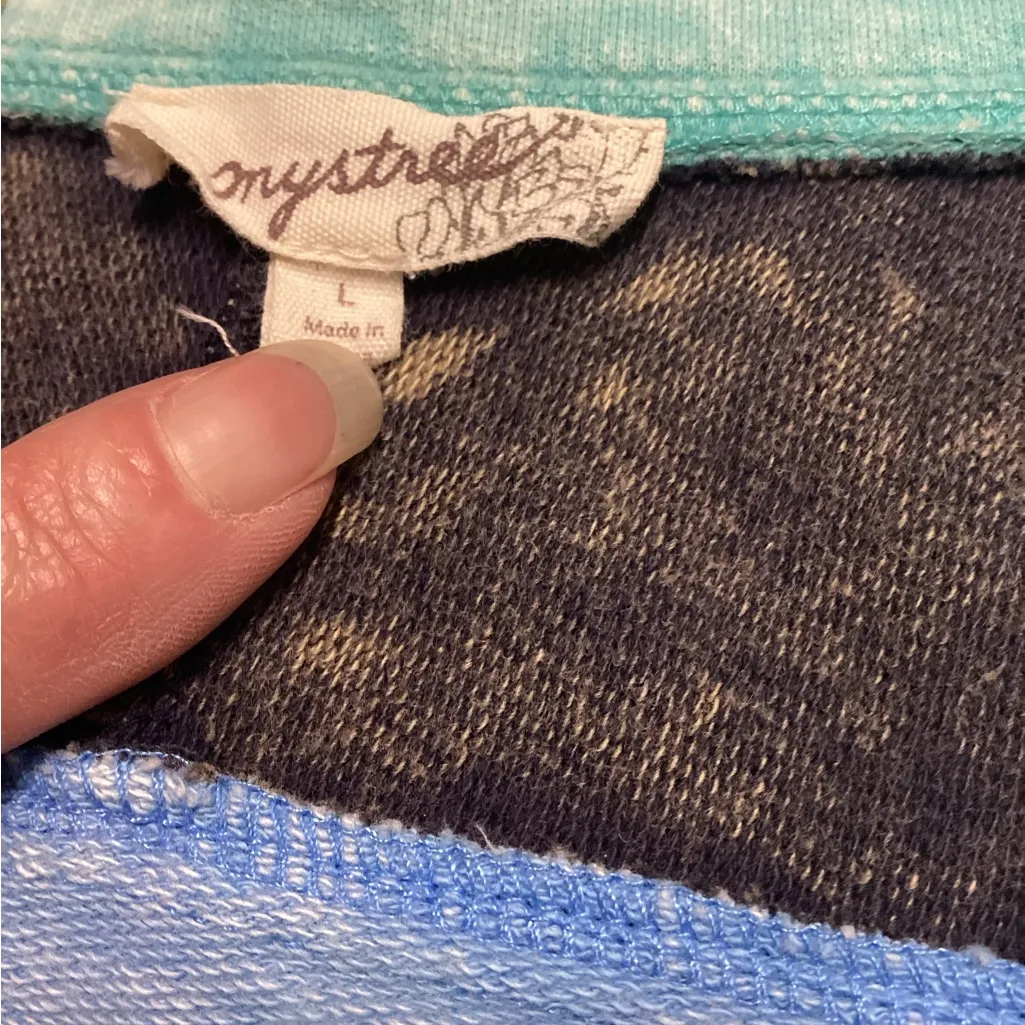 Mystree Color Block Terry Pullover. Size Large - Image 9