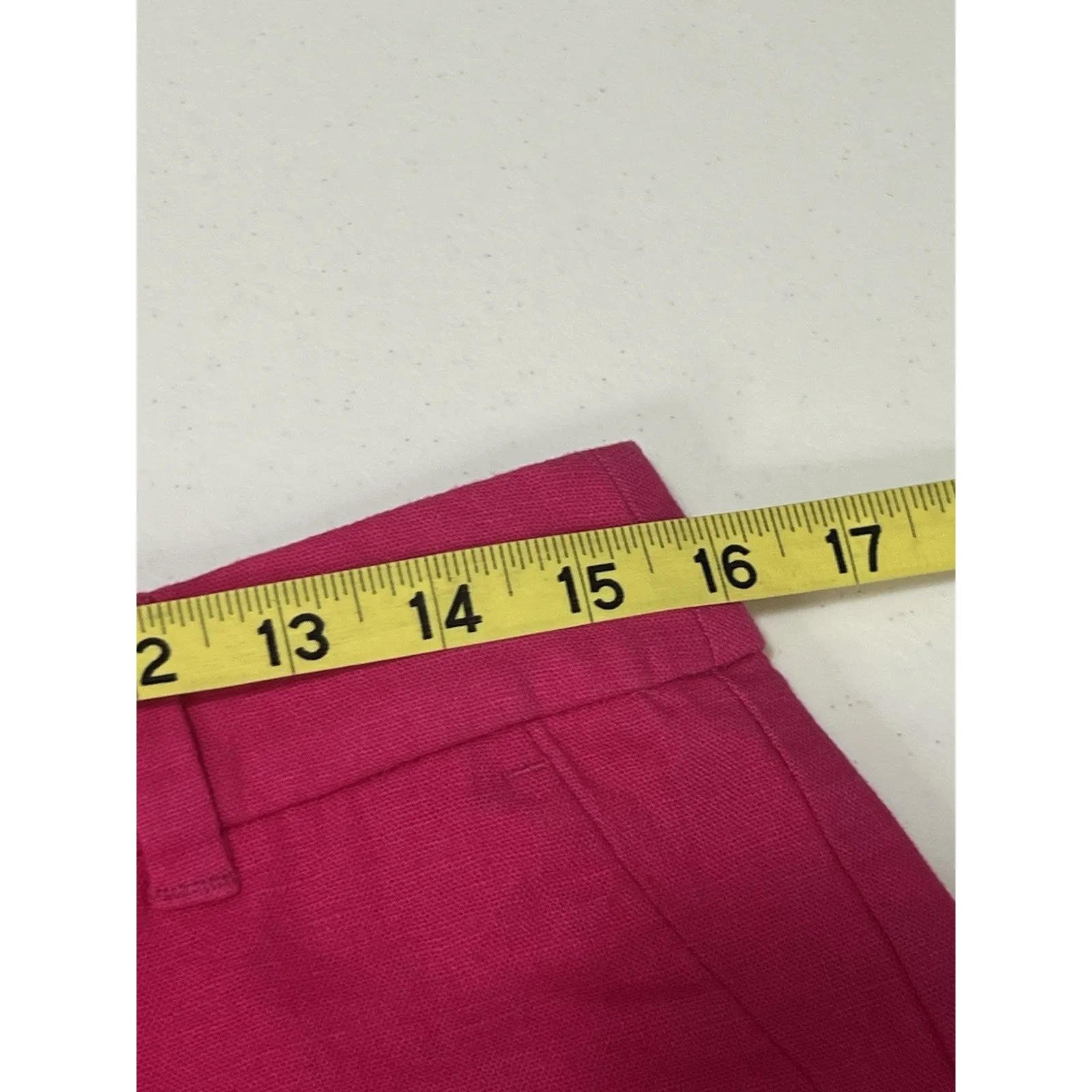 ) J Crew Women’s Hot Pink Linen Blend Scallop Edge Shorts Size 6 EUC - Image 9