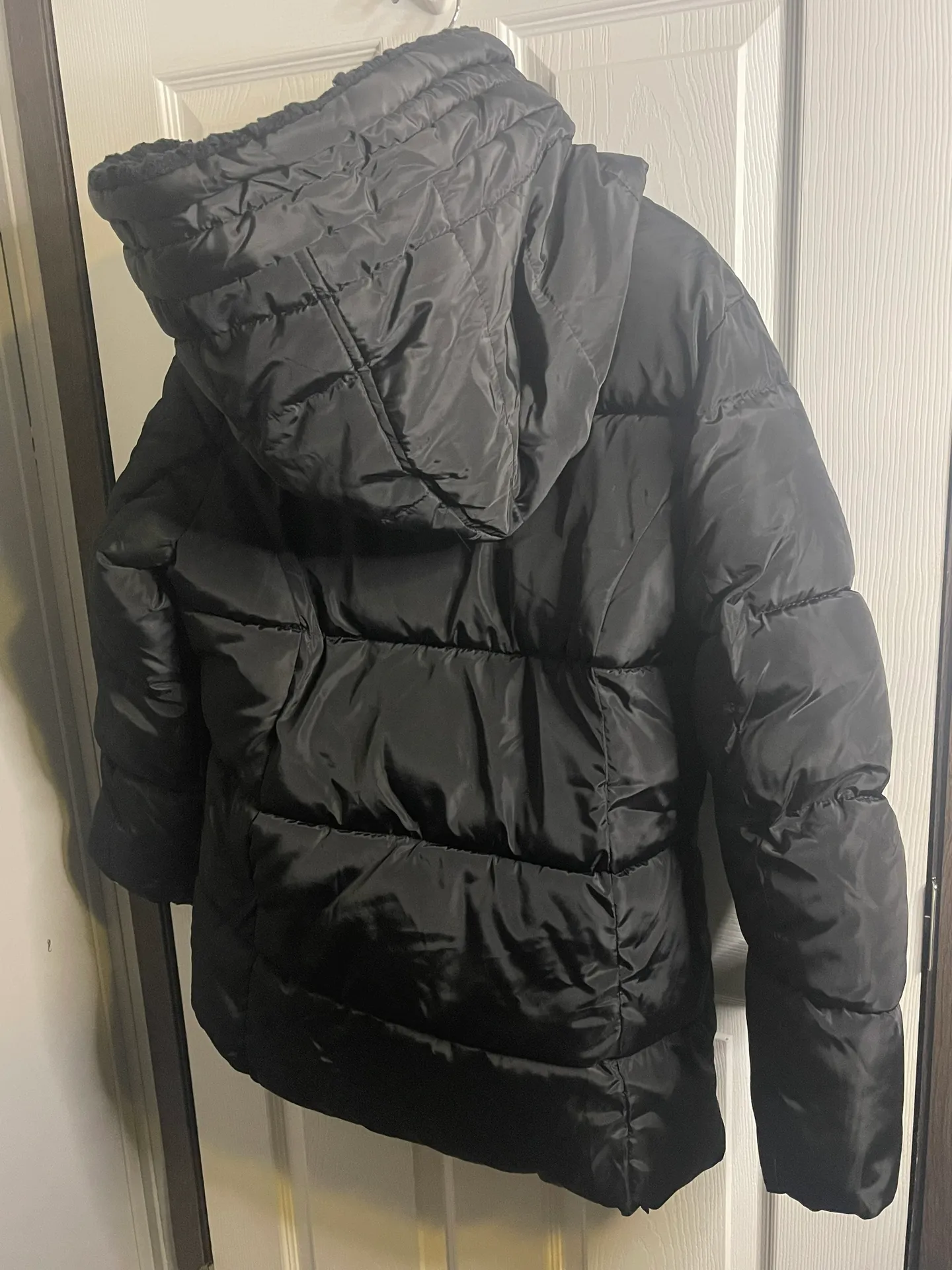 Madden Girl Size Large Black Thick Hood Winter Coat - Image 2