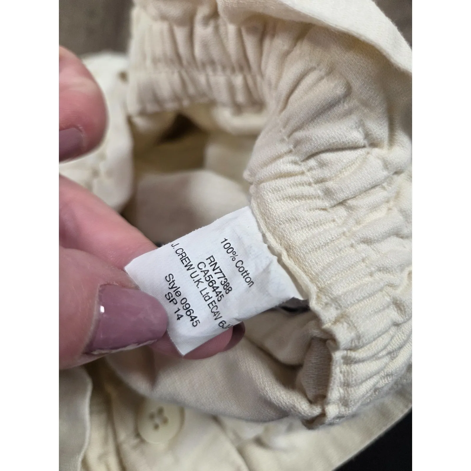 Madewell Cream Ivory Murray Paperbag Casual Crop Trouser Pants Size Small - Image 5