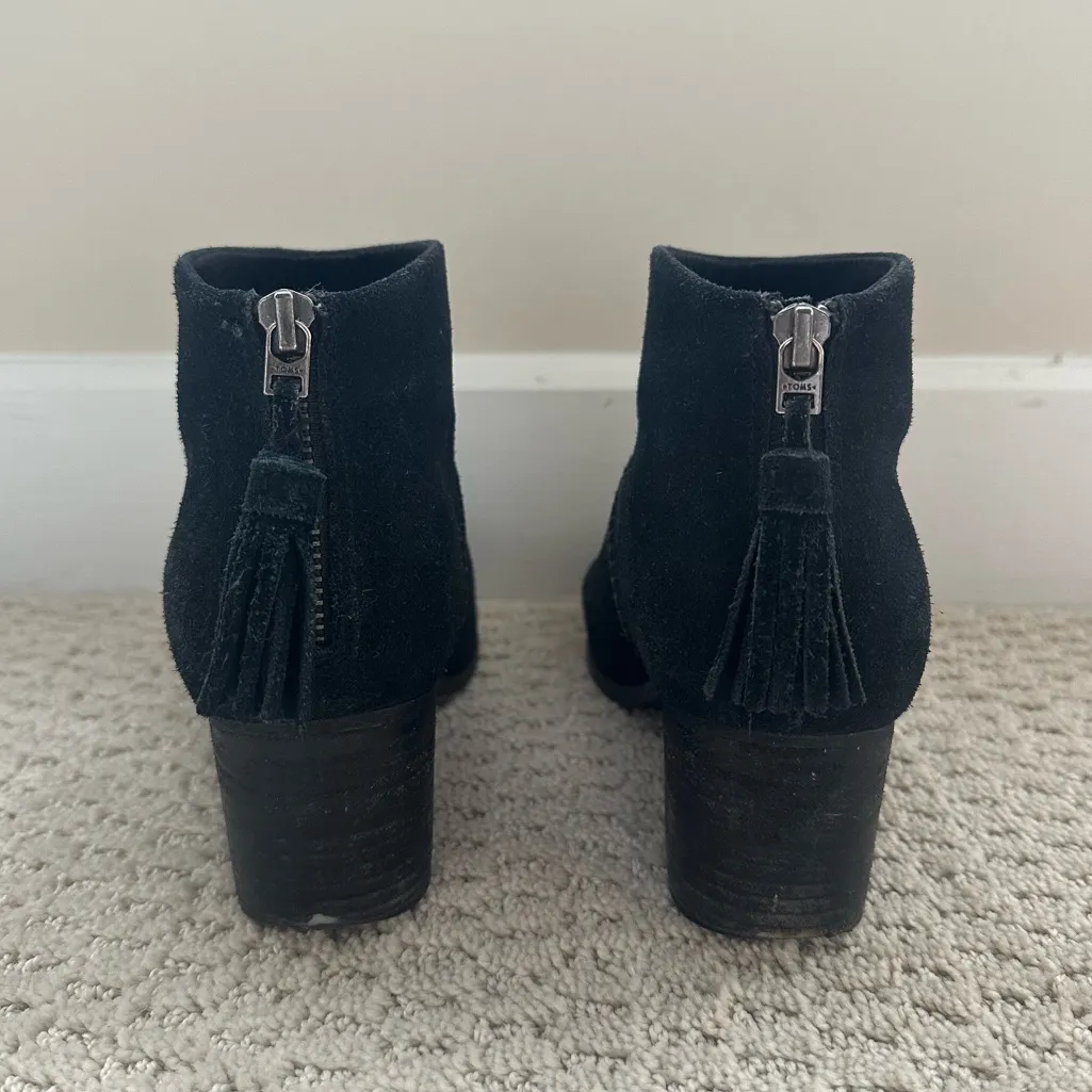 Tom Black Block Heel Booties - Image 4