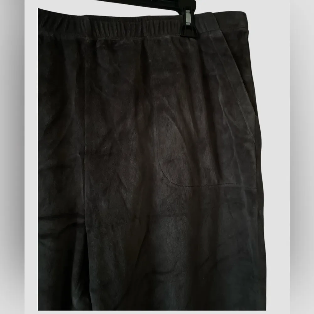 Aerie Womens Pants Charcoal Size XLarge Jogger Elastic Waist Velour Cotton Blend - Image 2
