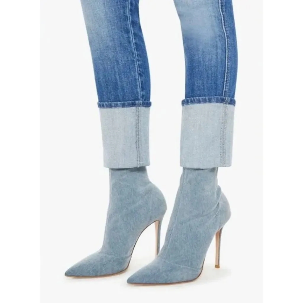 💕MOTHER💕 The High Waisted Pony Boy Ankle Jeans ~ Loafers and Lassos 28 NWT Blue - Image 12
