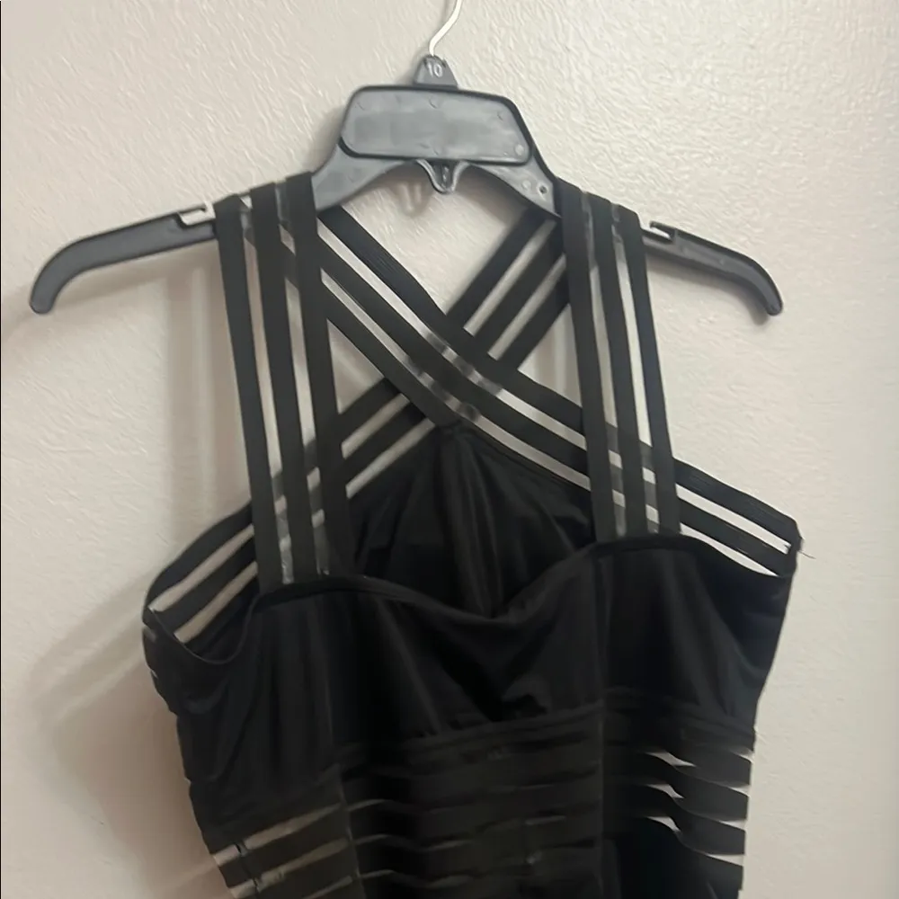 Hilor One Piece Swimsuits Slimming High Waisted Bathing Suits Front Crossover XL Black - Image 5