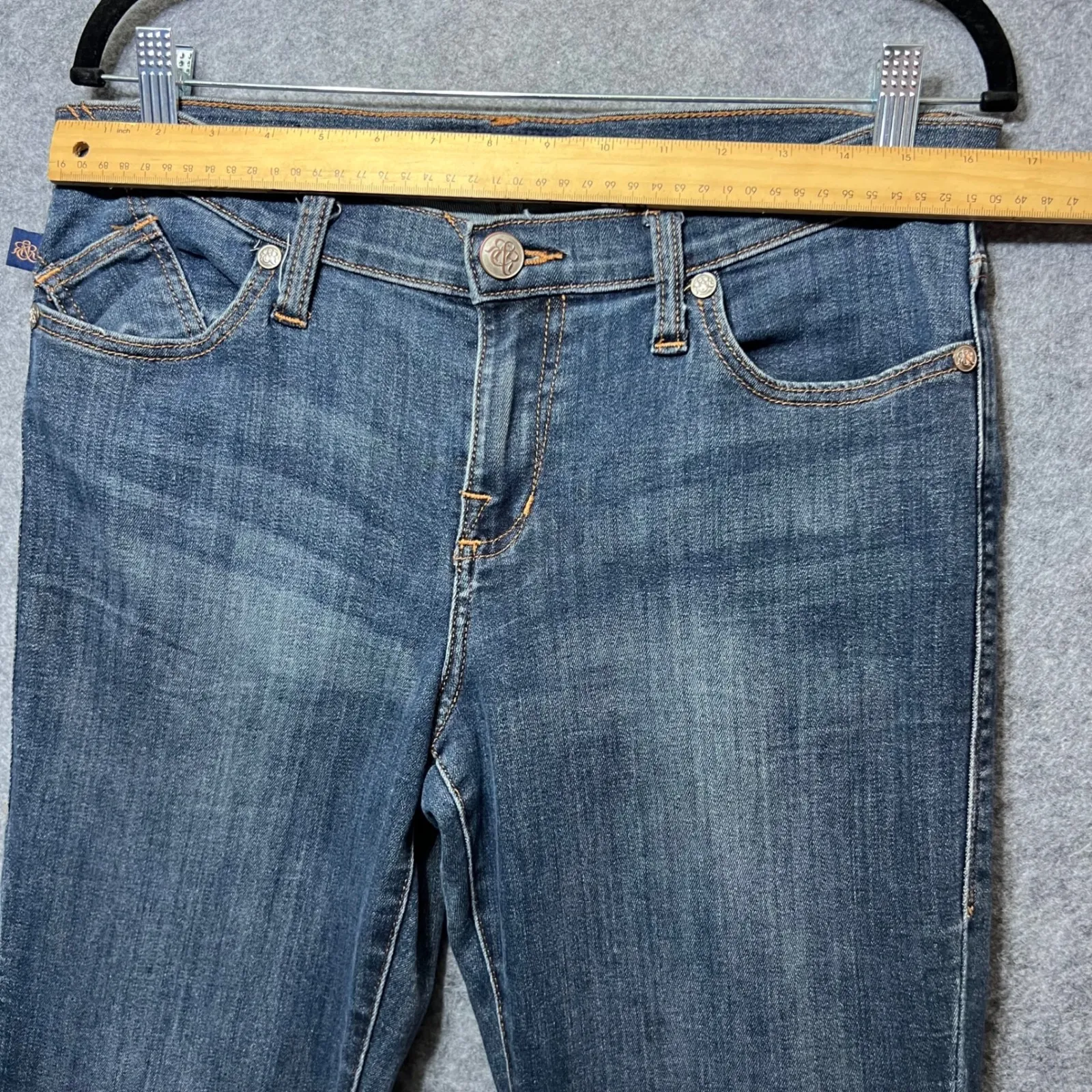 Rock & Republic Kasandra Bootcut Jeans Embellished Pockets Dark Wash Size‎ 12 - Image 2