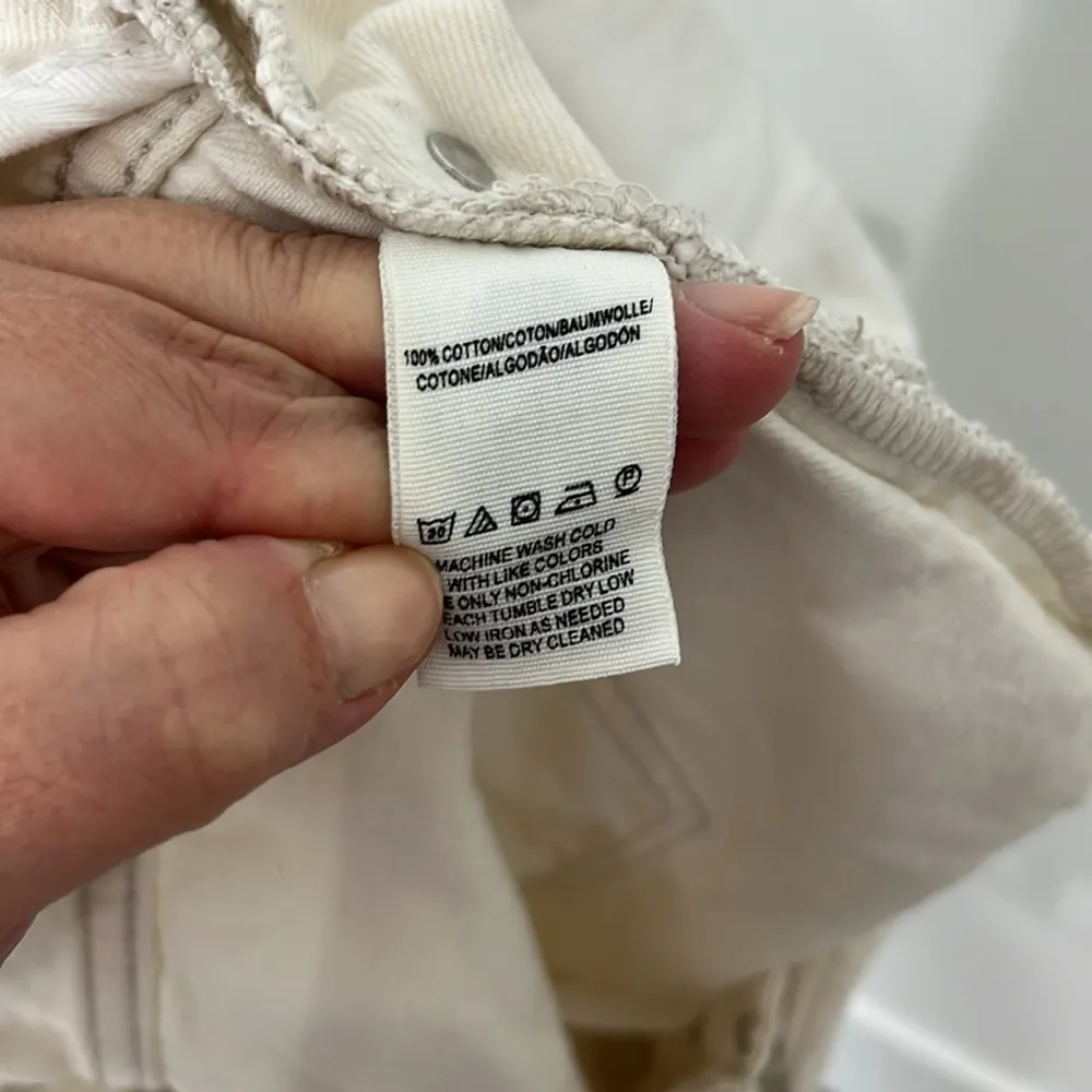 We The Free Size 27 White Denim Cutoff Shorts Overalls Shortalls with Pockets - Image 7